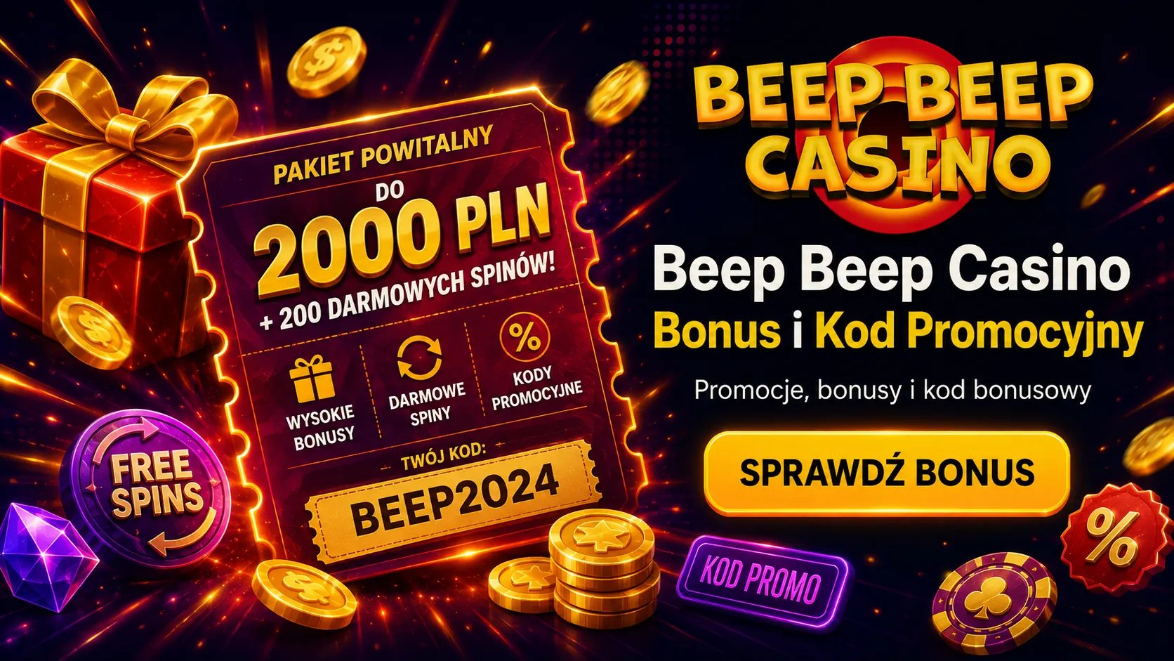 Beep Beep Casino Bonus i Kod Promocyjny